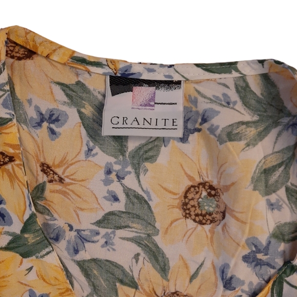 Vintage Granite Sunflower Button Up Blouse Size Large - Picture 2 of 3